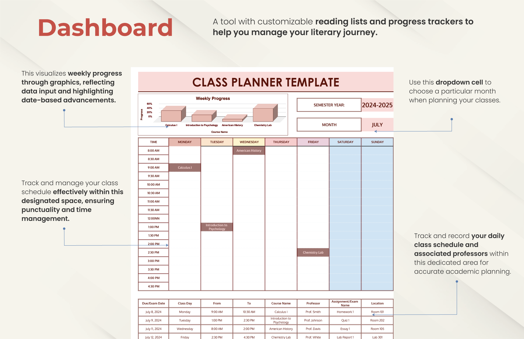 Class Planner Template