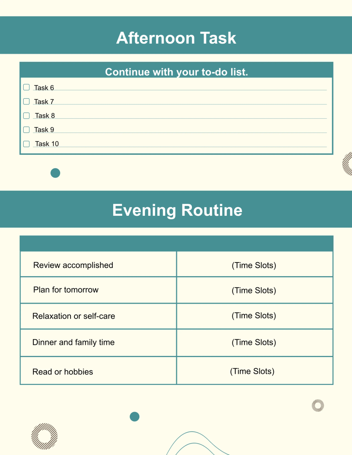 Free Daily Planner Template to Edit Online