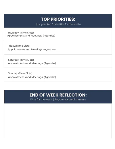 Free Weekly Planner Template to Edit Online