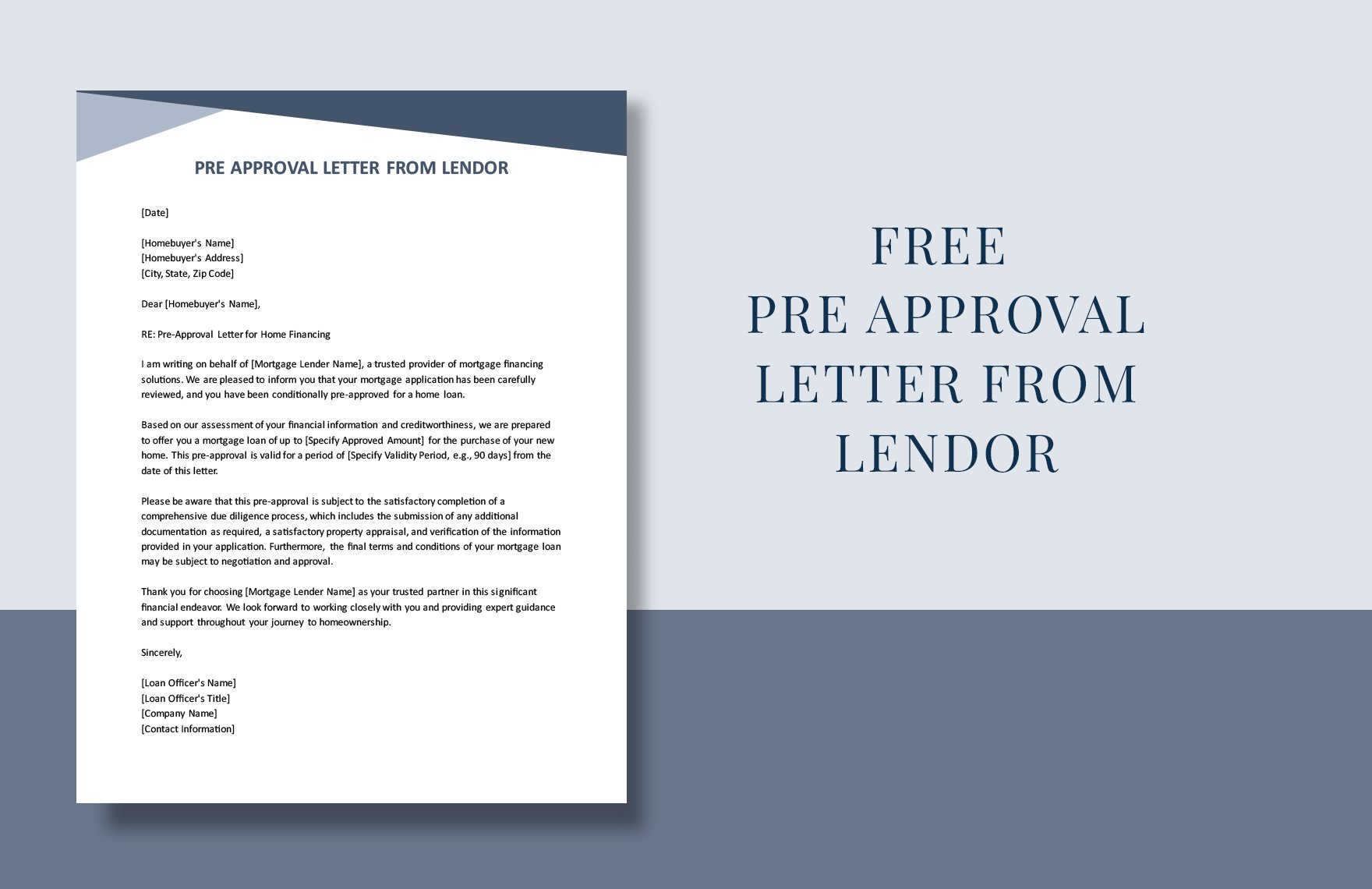 Pre Approval Letter From Lender