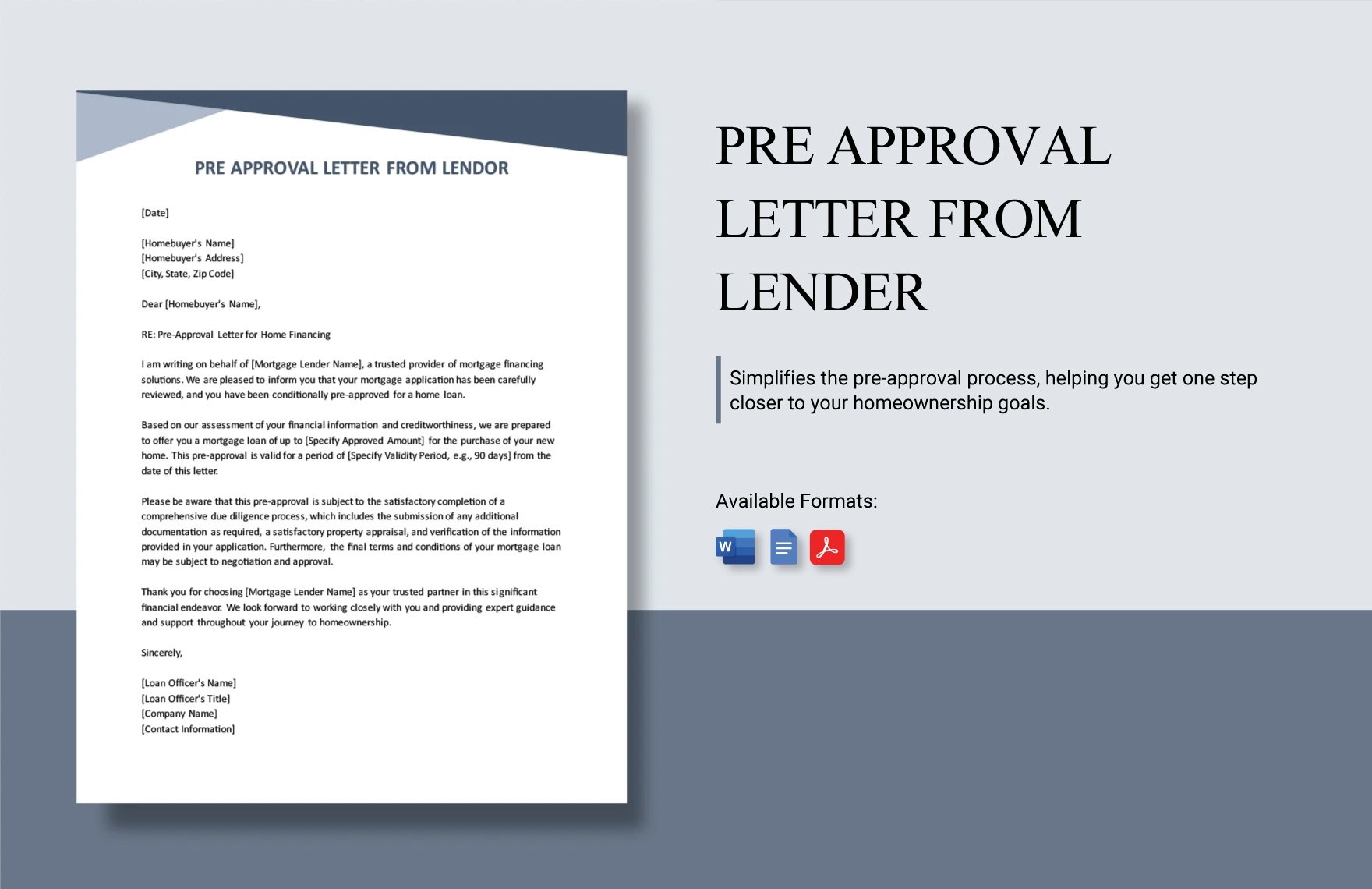 Pre Approval Letter From Lender in Word, Google Docs, PDF