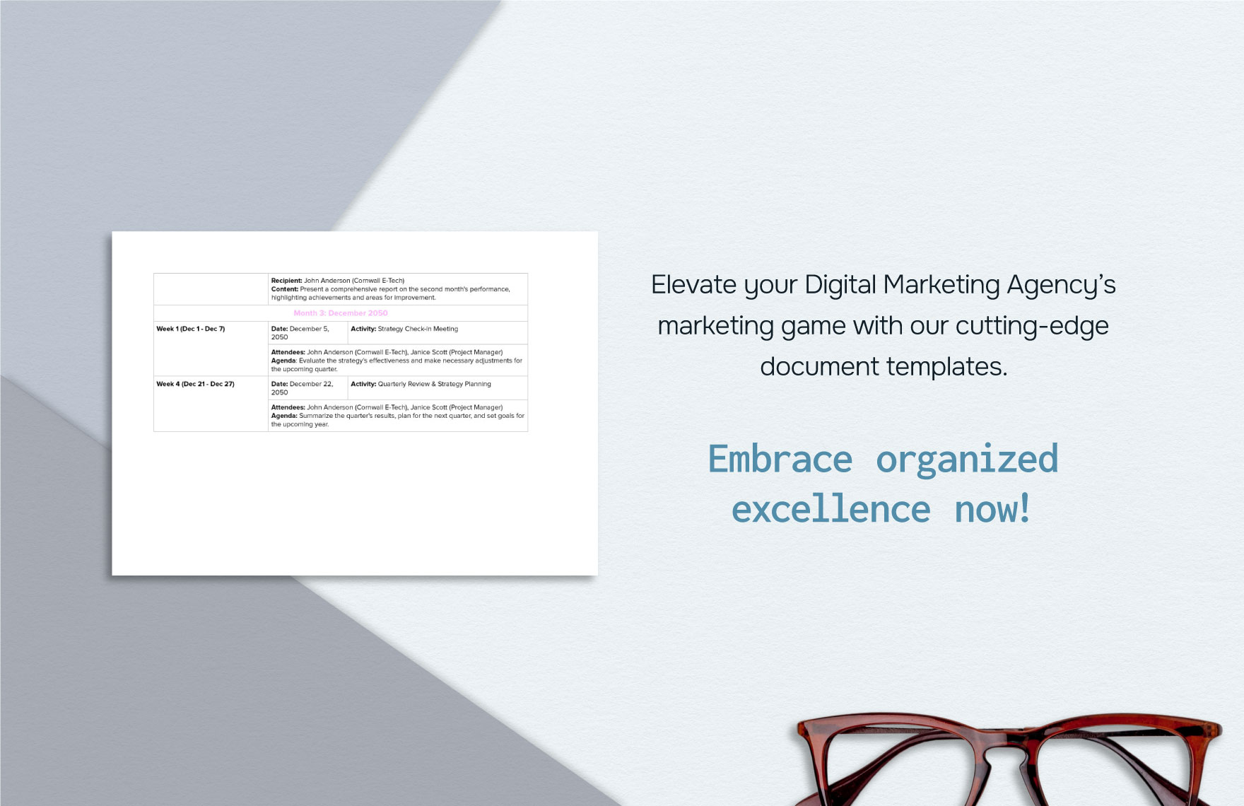 Digital Marketing Agency Client Follow-up Schedule Template