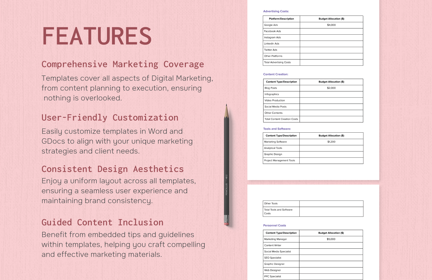 Digital Marketing Agency Marketing Campaign Budget Planner Template