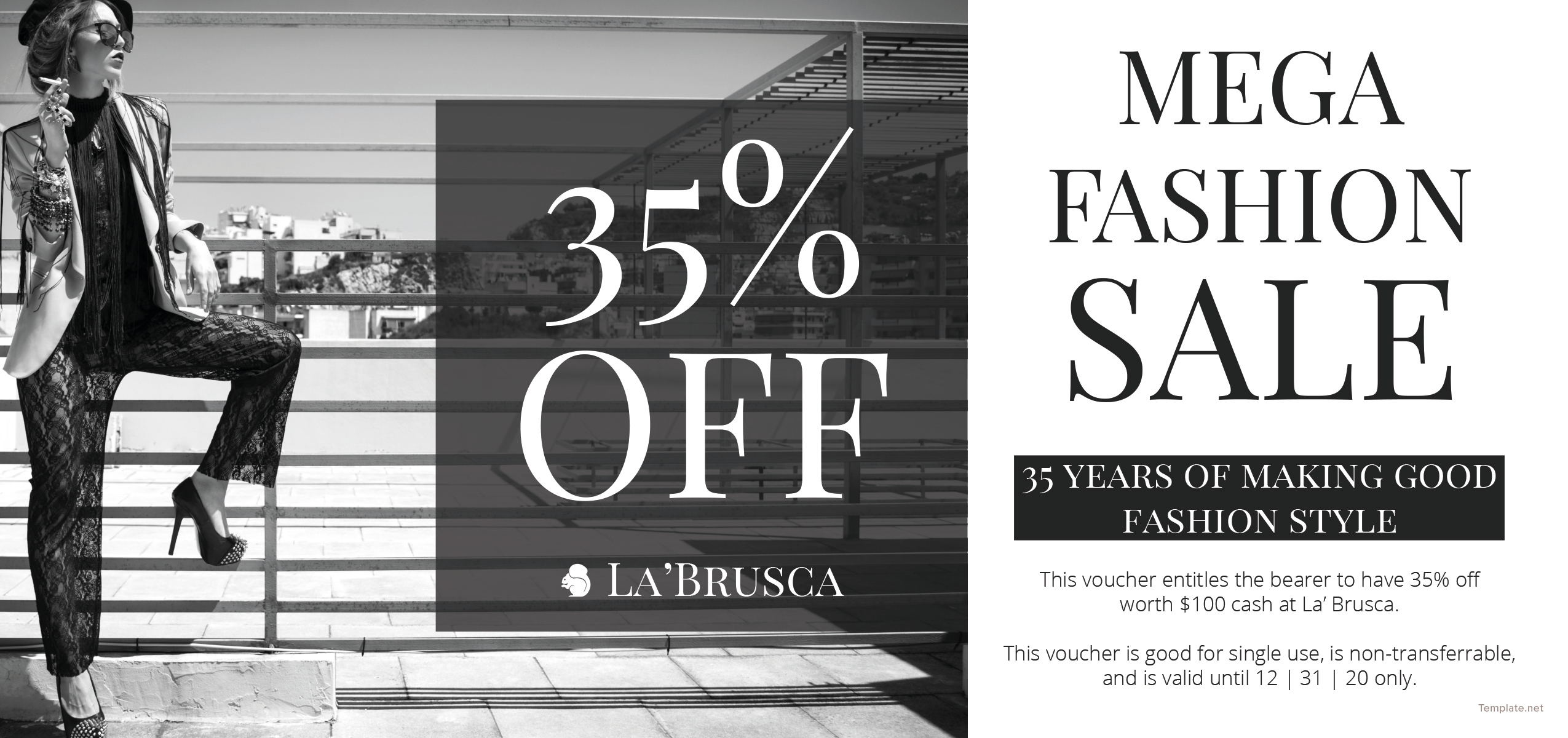 Free Fashion Sale Discount Voucher Template in Adobe Illustrator, Microsoft Word