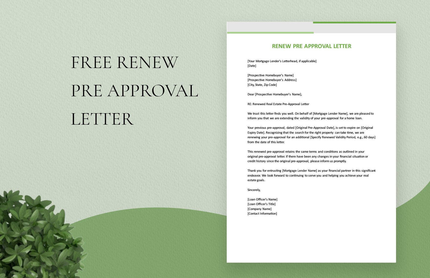 Renew Pre Approval Letter