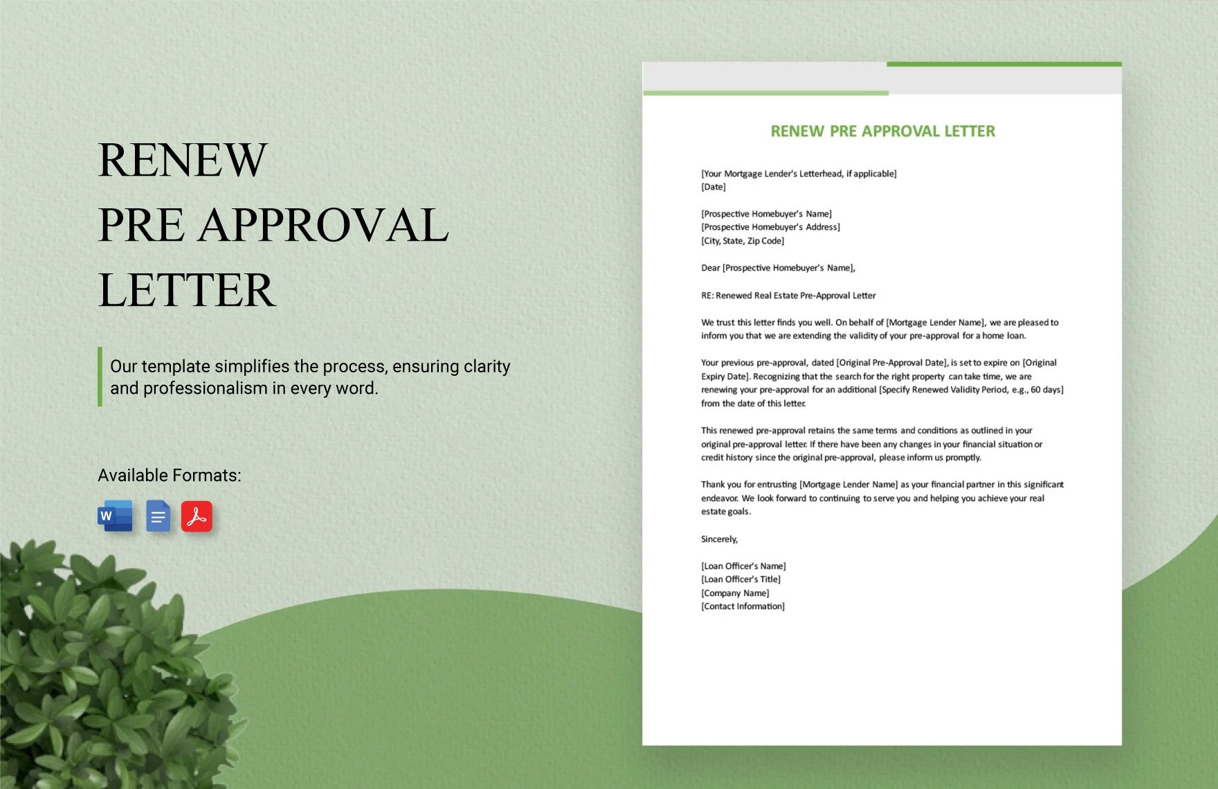 Renew Pre Approval Letter in Word, Google Docs, PDF