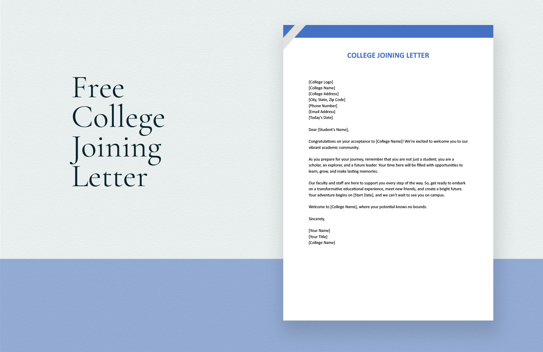 College Joining Letter