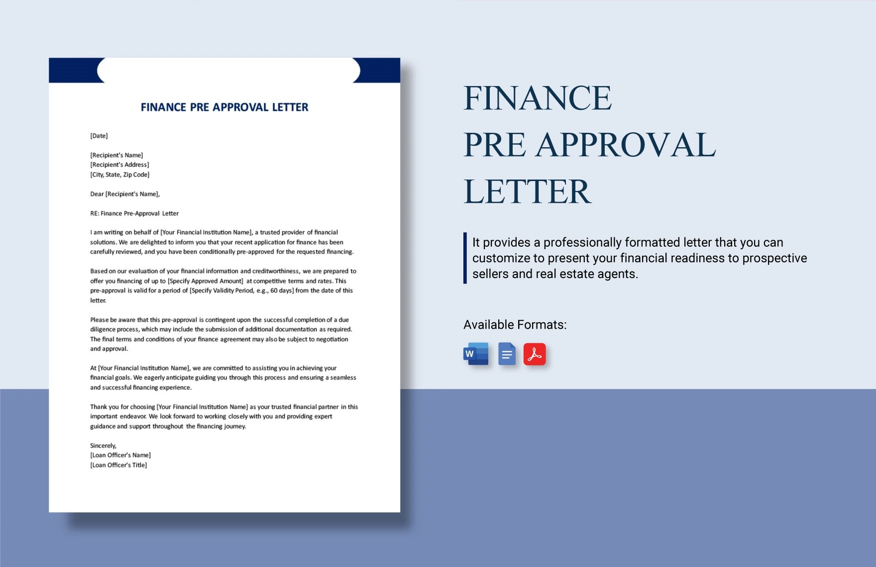 Finance Pre Approval Letter in Word, Google Docs, PDF