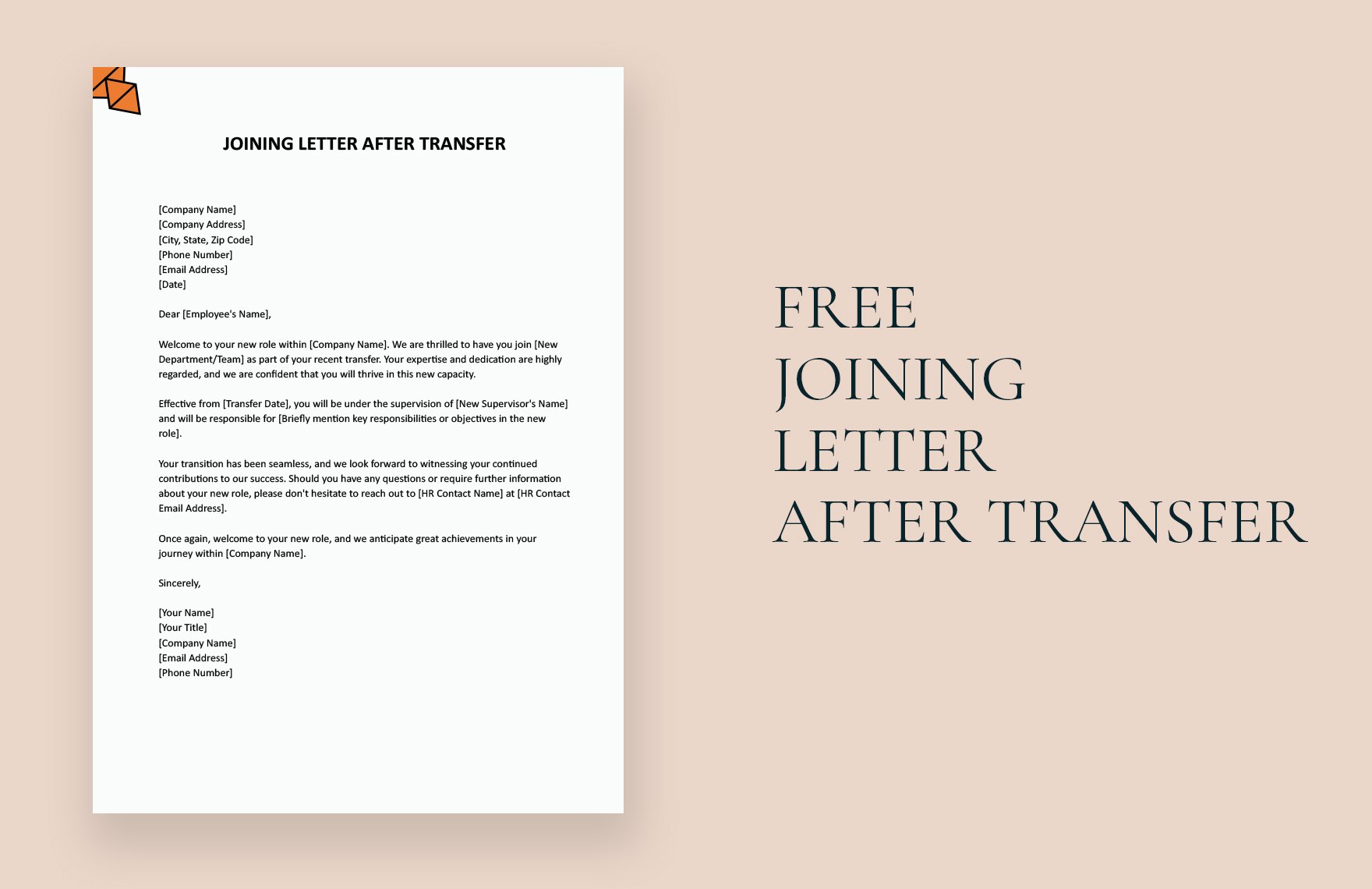 Joining Letter After Transfer