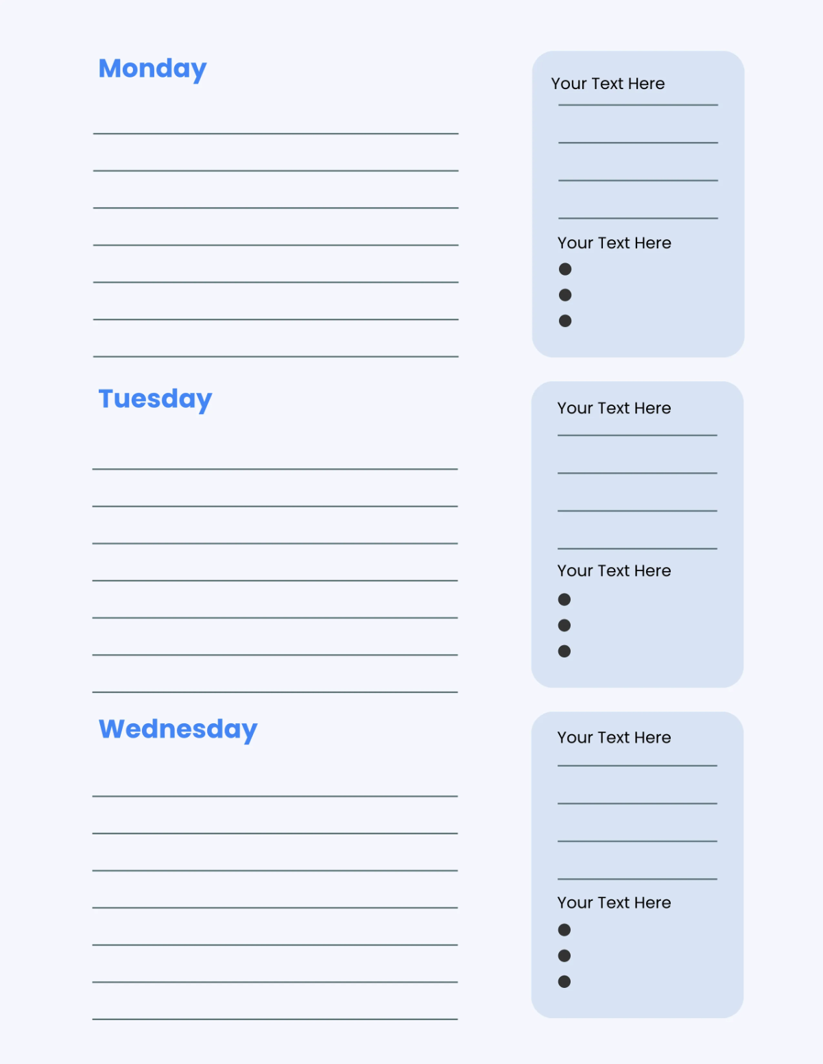 Free Blank Planner Template to Edit Online