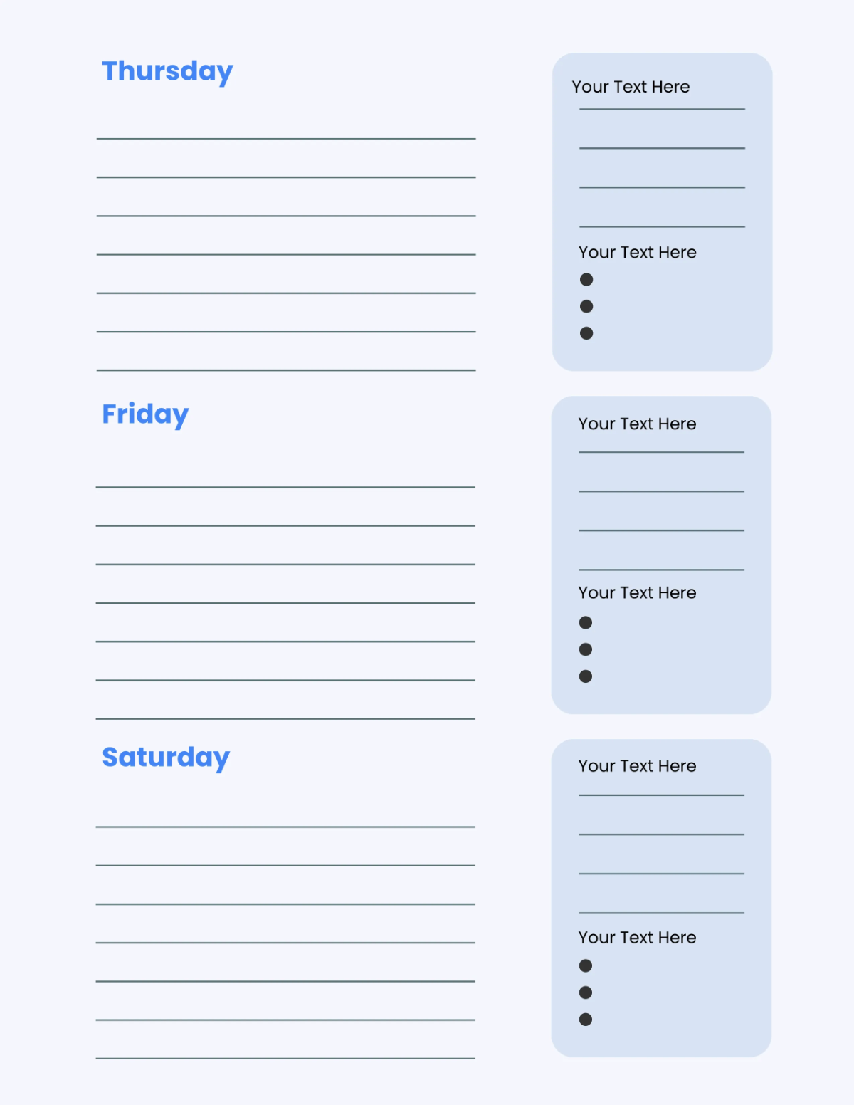 Free Blank Planner Template to Edit Online