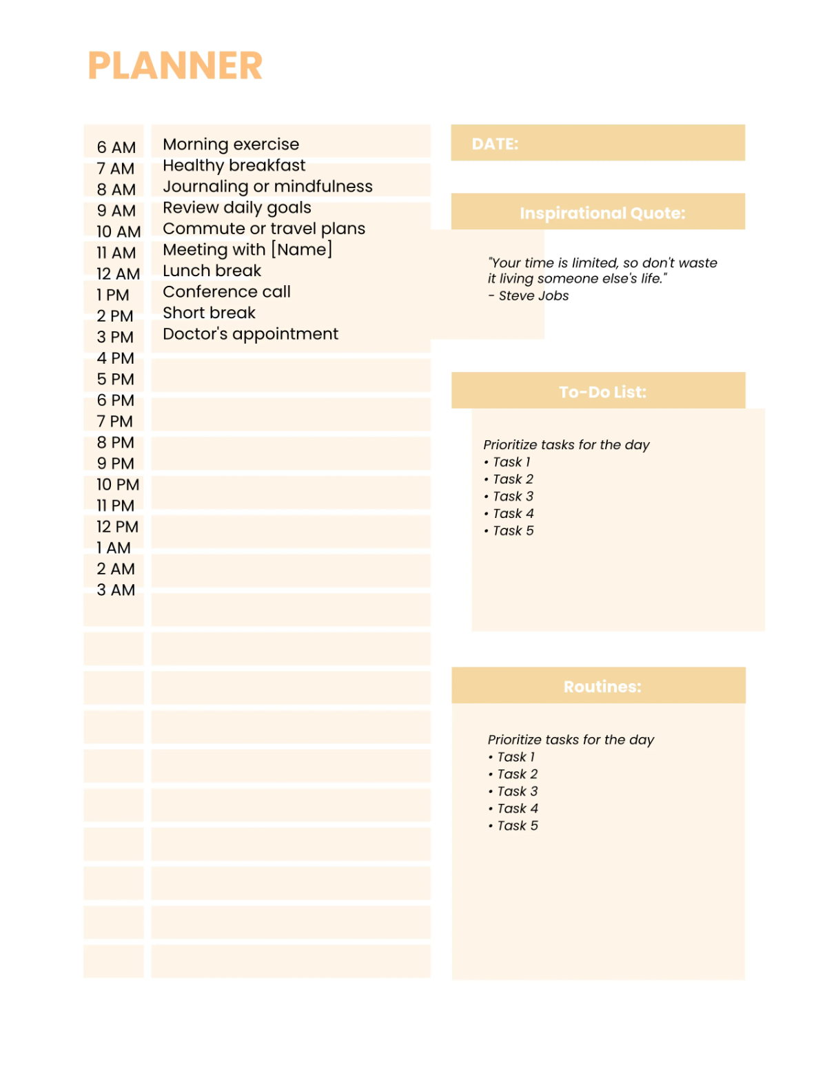 Free Editable Planner Template to Edit Online