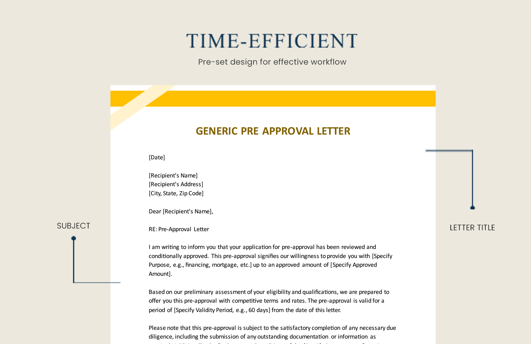 Generic Pre Approval Letter