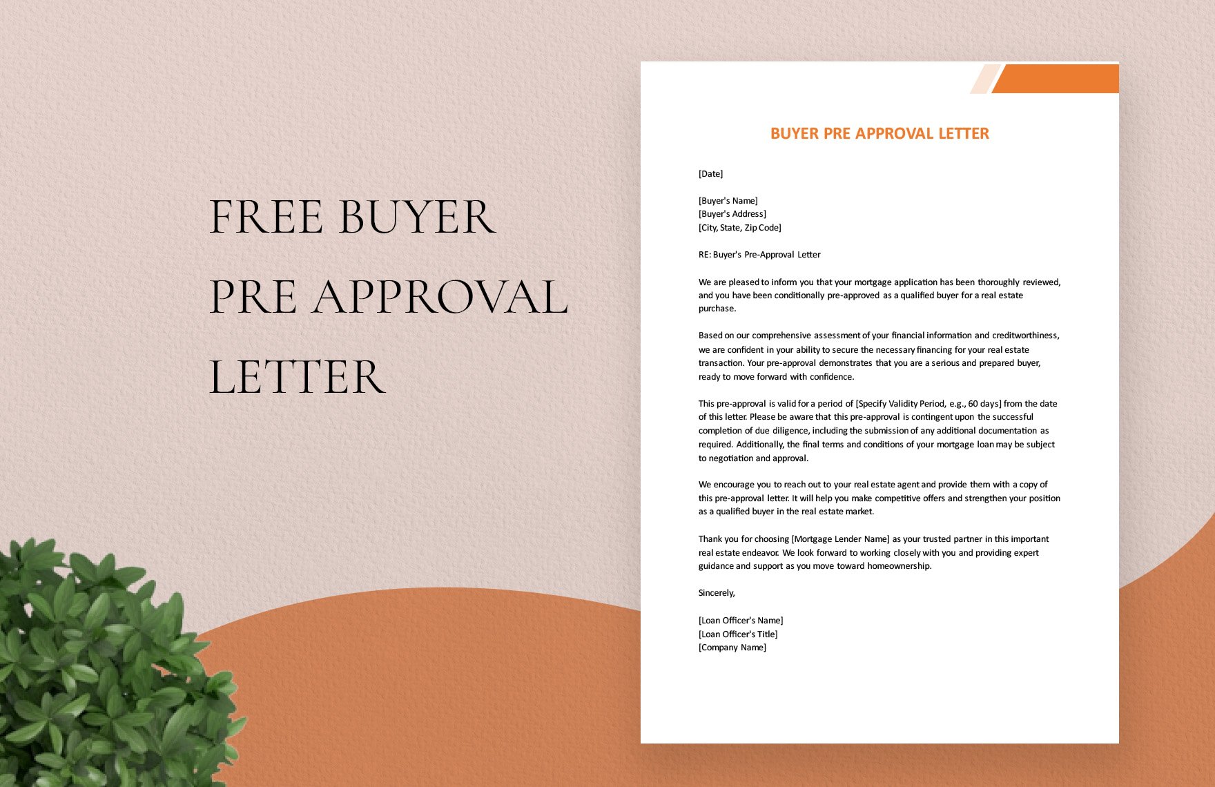 Buyer Pre Approval Letter