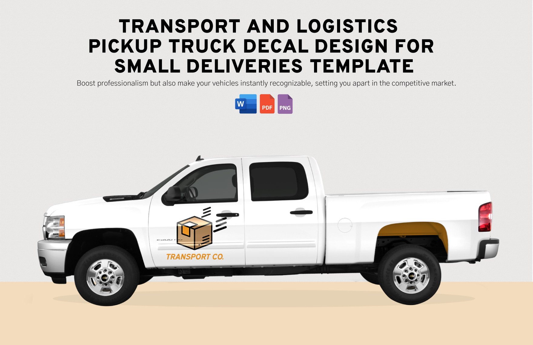 Transport and Logistics Pickup Truck Decal Design for Small Deliveries Template