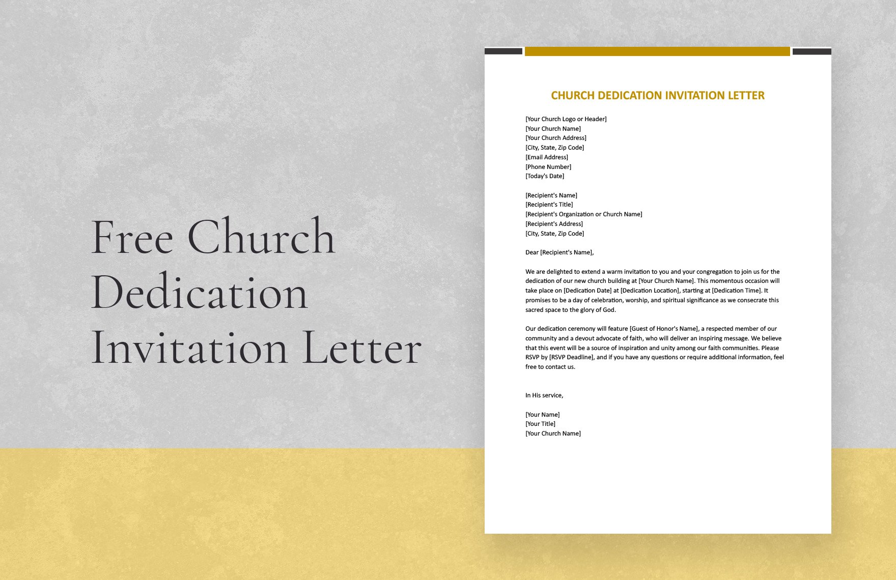 Church Dedication Invitation Letter