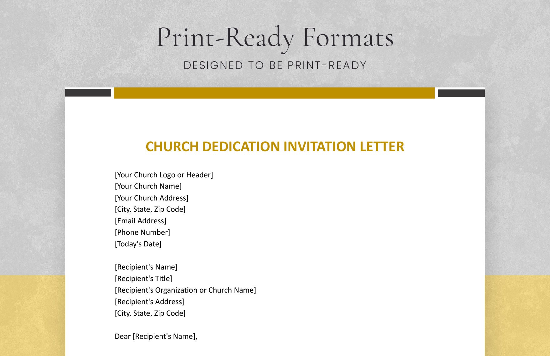 Church Dedication Invitation Letter