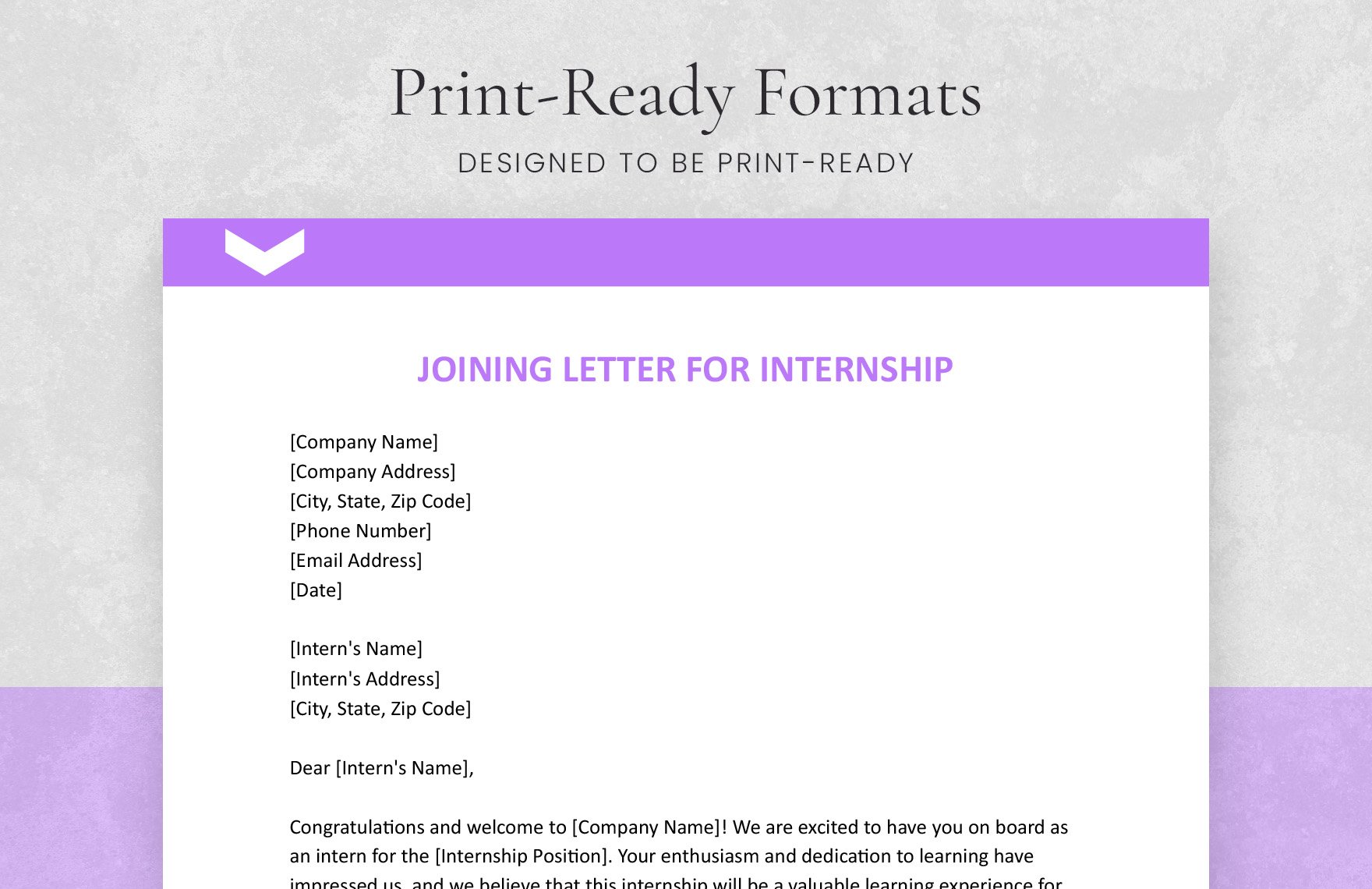 Joining Letter For Internship