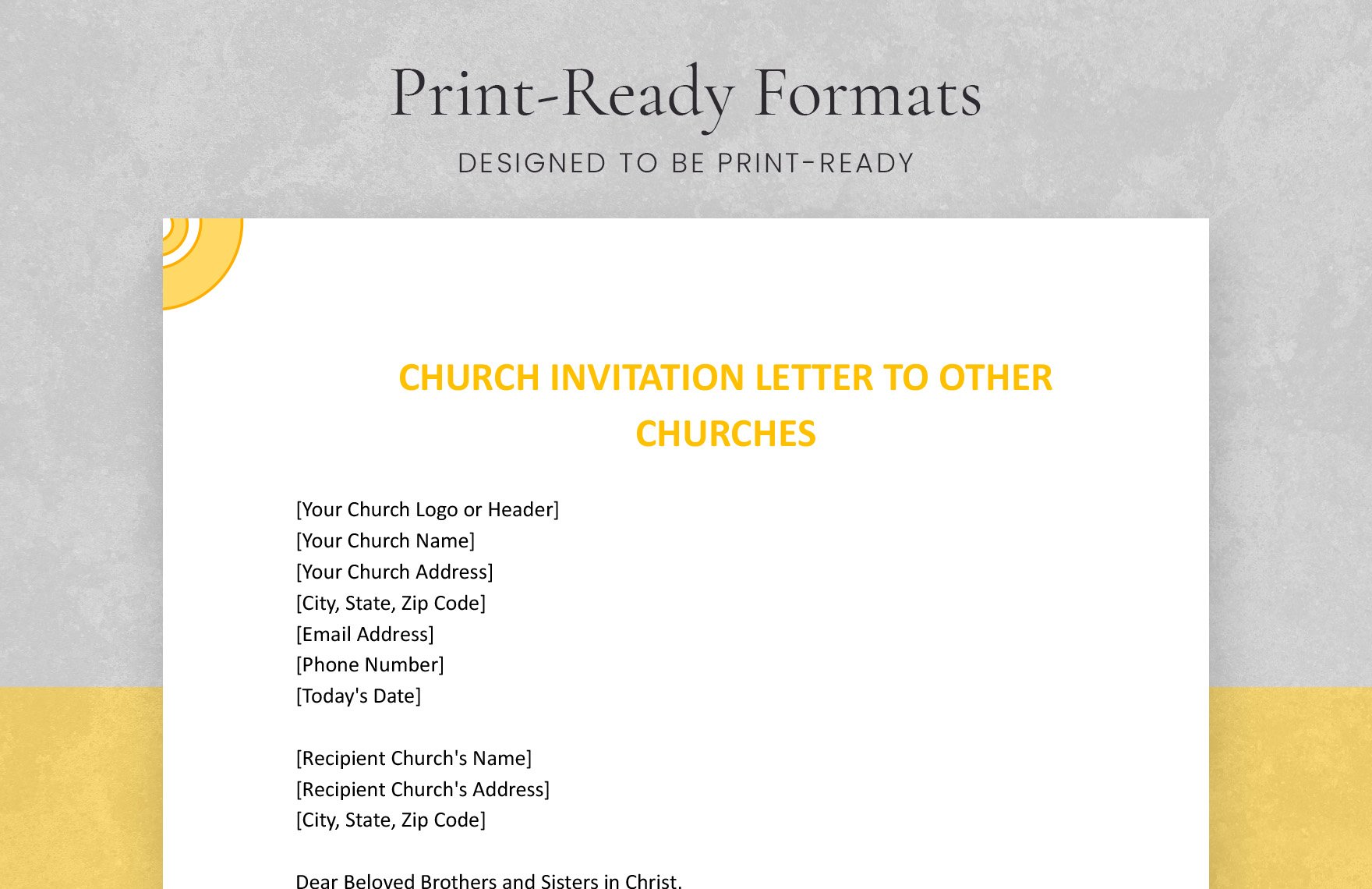 Church Invitation Letter To Other Churches
