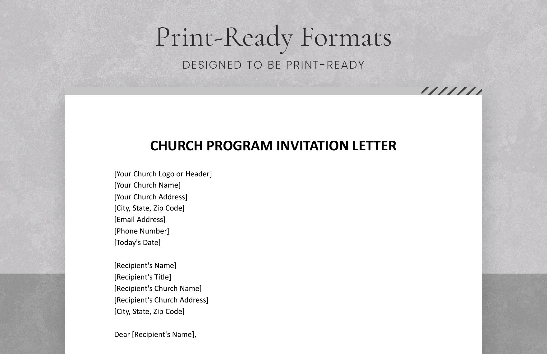 Church Program Invitation Letter
