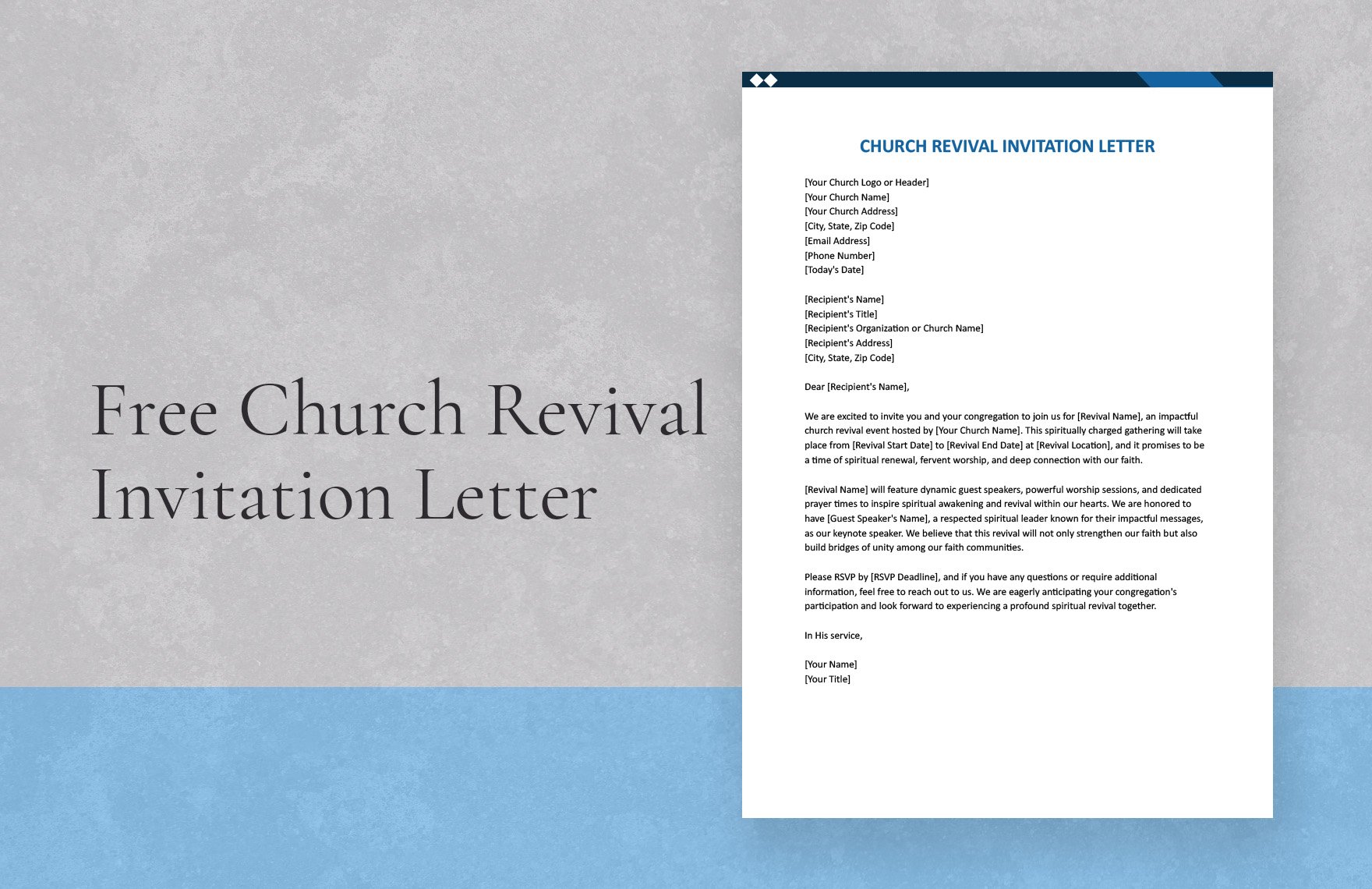 Church Revival Invitation Letter