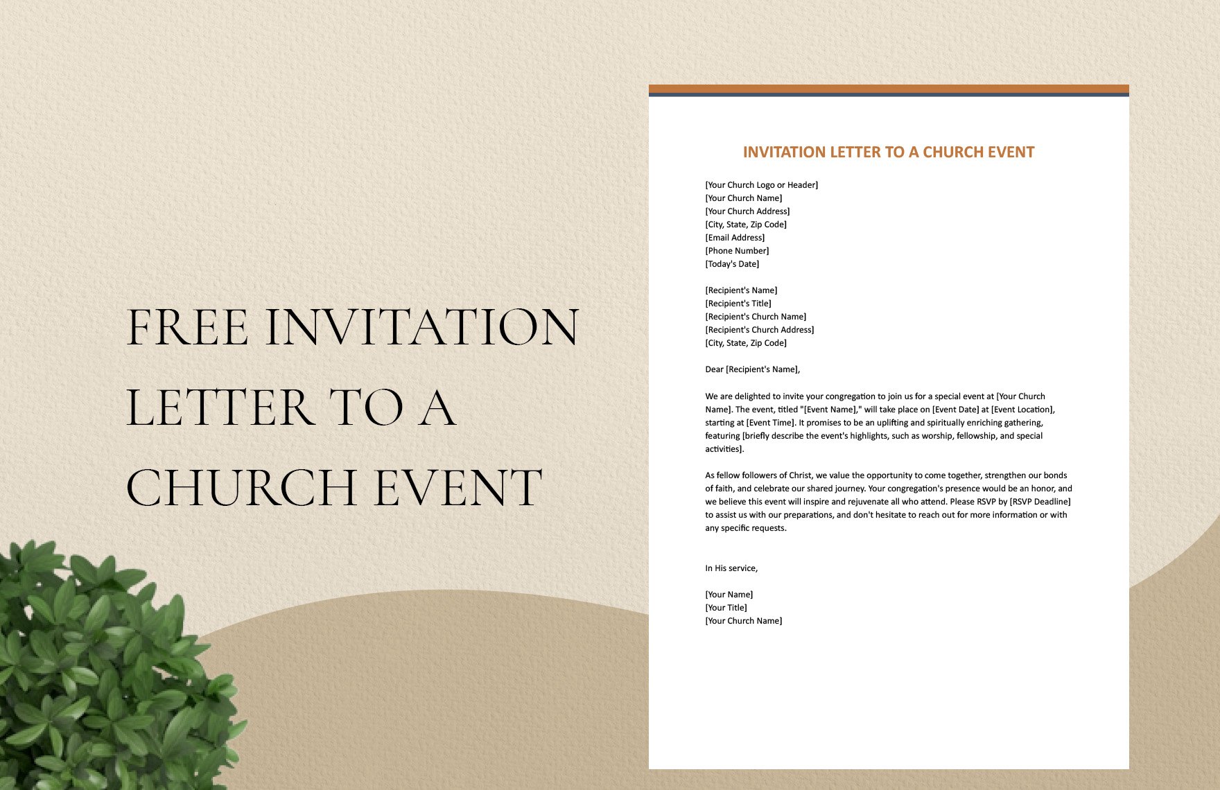 Invitation Letter To A Church Event