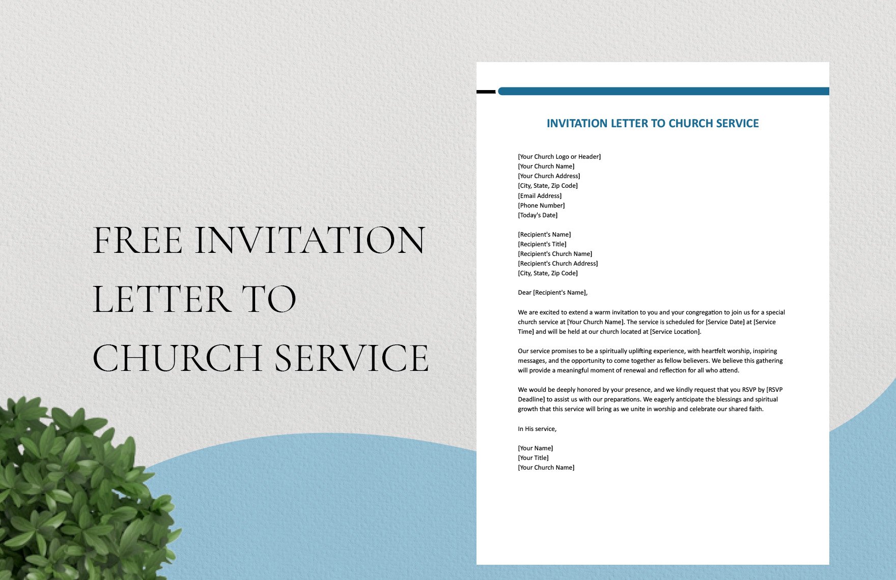 Invitation Letter To Church Service