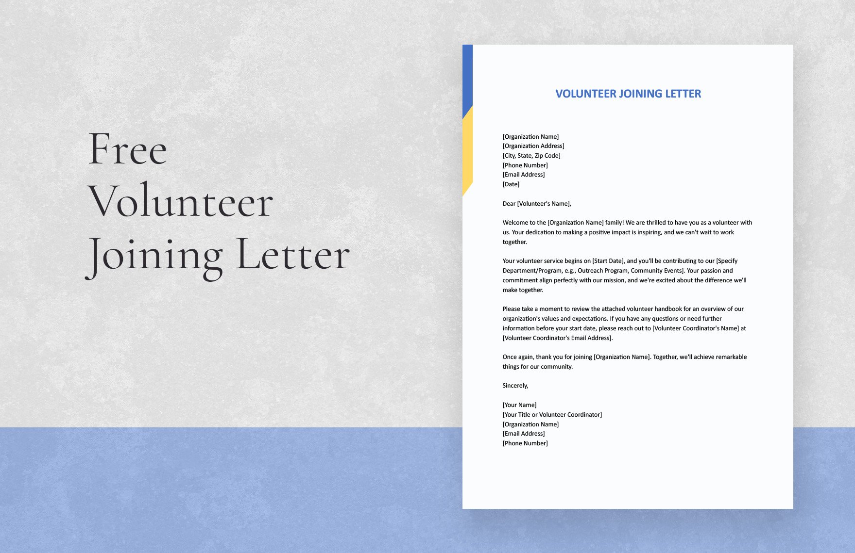 Volunteer Joining Letter