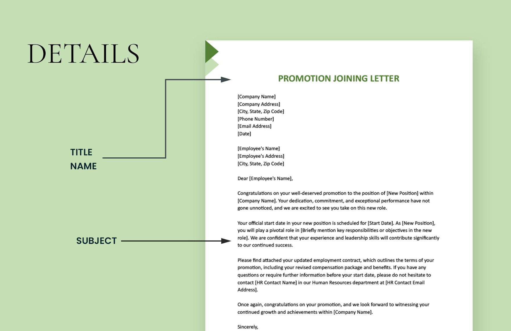 Promotion Joining Letter
