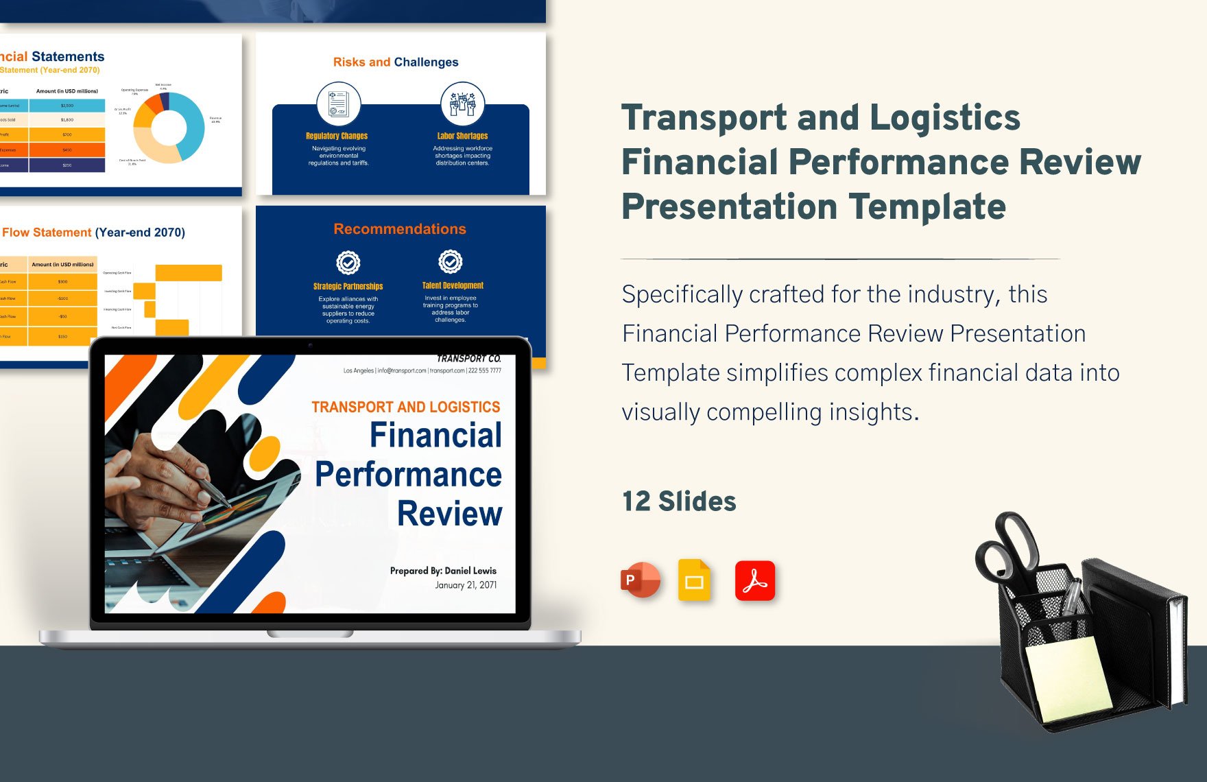Transport and Logistics Financial Performance Review Presentation Template