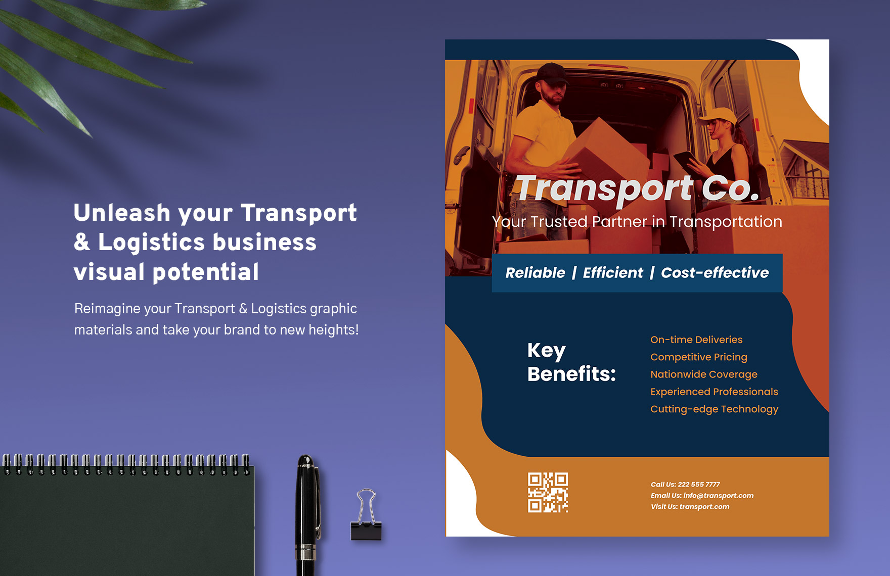 Transport and Logistics Marketing Flyer Template