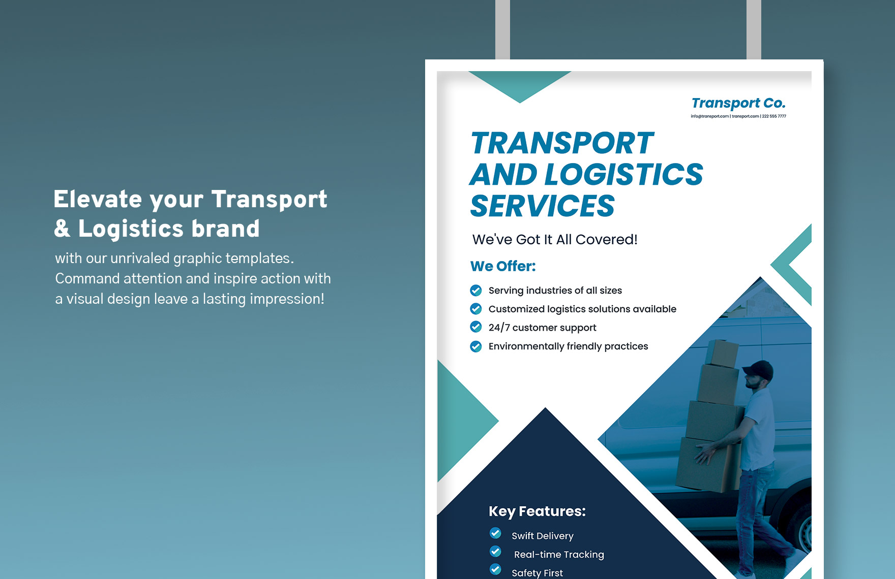 Transport and Logistics Promotional Poster Template