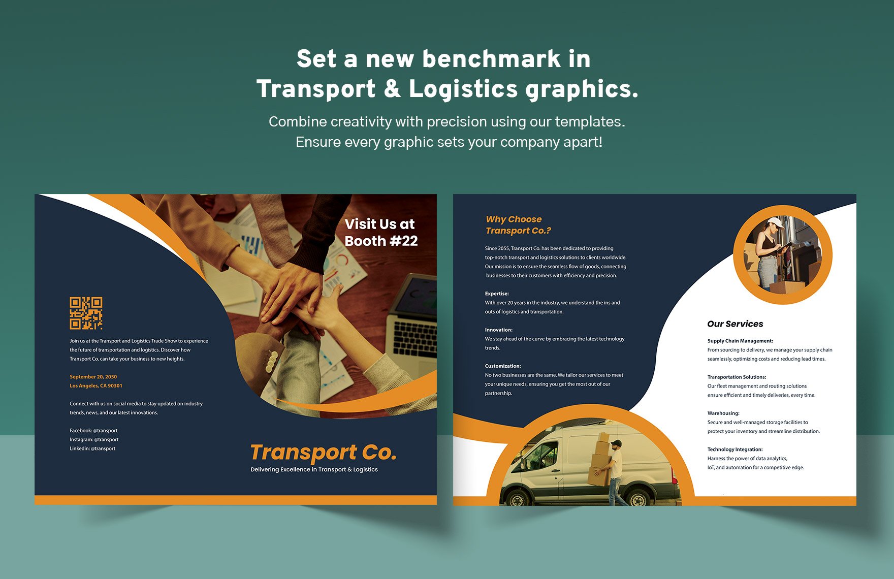 Transport and Logistics Trade Show Booth Brochure Template