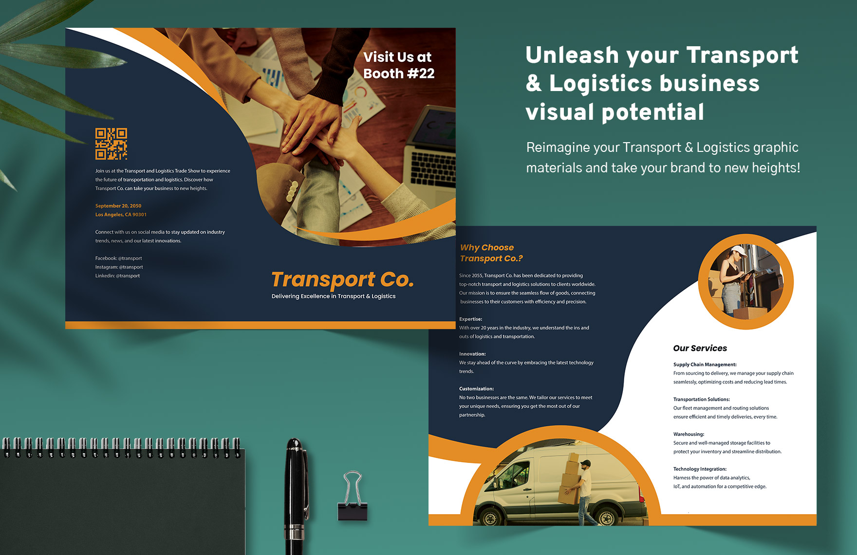 Transport and Logistics Trade Show Booth Brochure Template