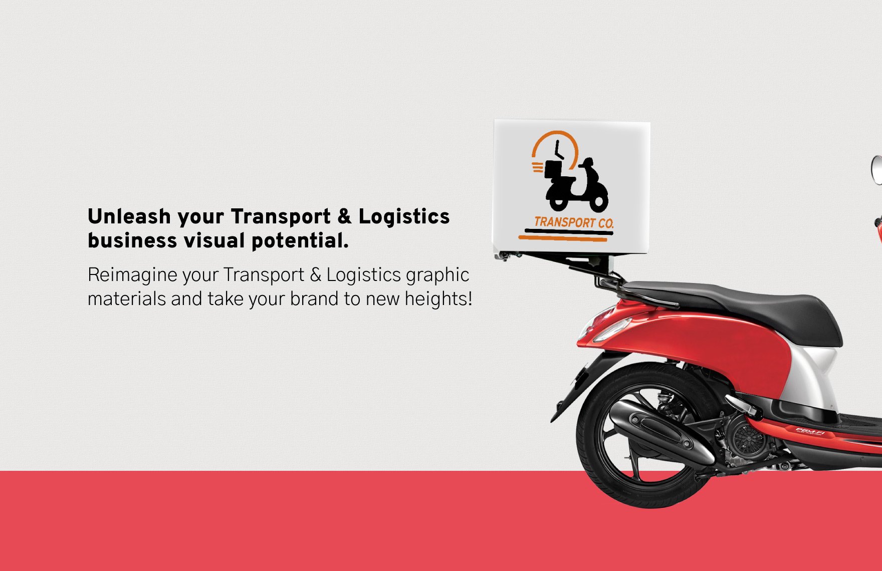 Transport and Logistics Motorcycle Decal Design for Courier Services Template