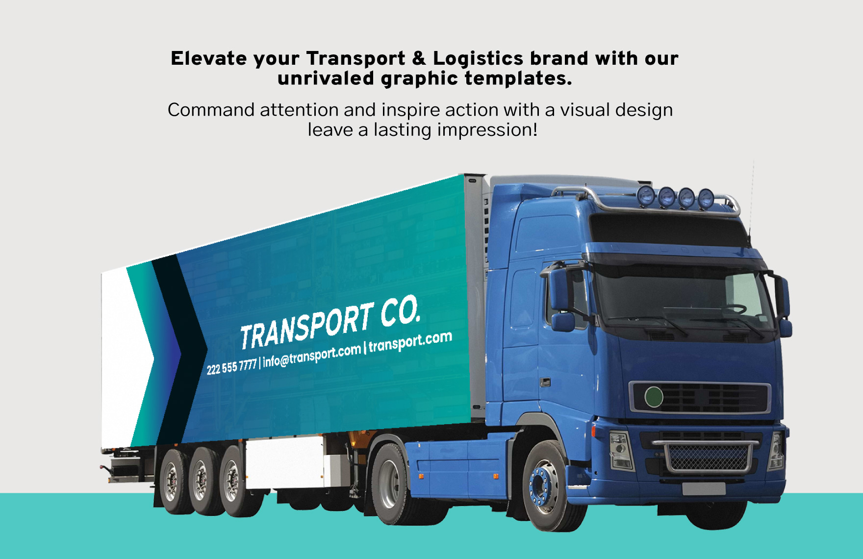Transport and Logistics Box Truck Wrap with Service Details Template