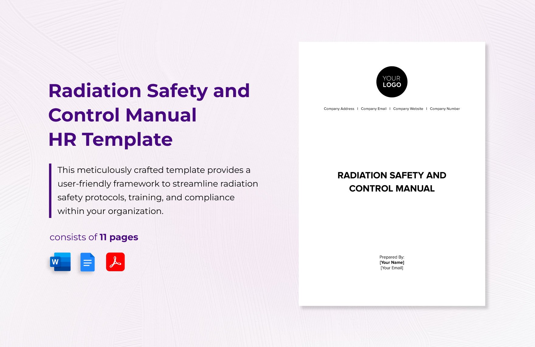 Radiation Safety and Control Manual HR Template in Word, Google Docs, PDF