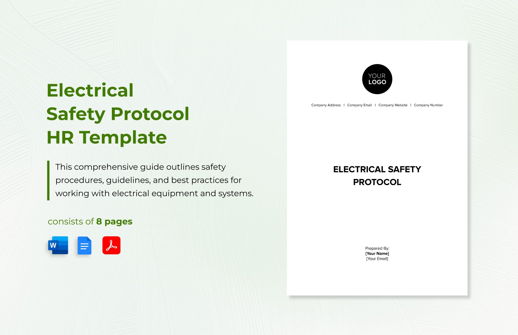 Electrical Safety Protocol HR Template in Word, Google Docs, PDF