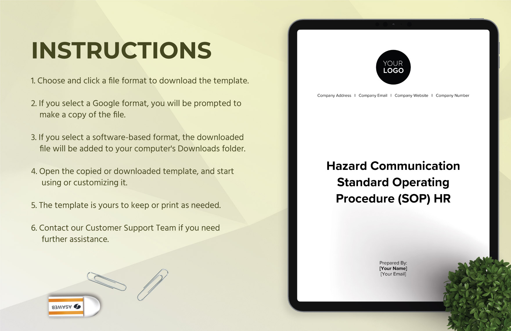 Hazard Communication Standard Operating Procedure (SOP) HR Template