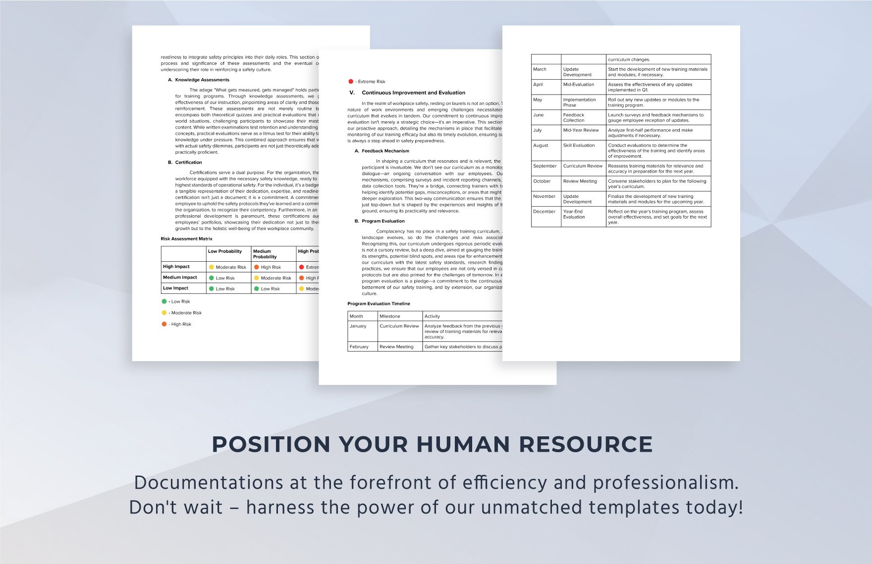 Full-scale Safety Training Curriculum HR Template