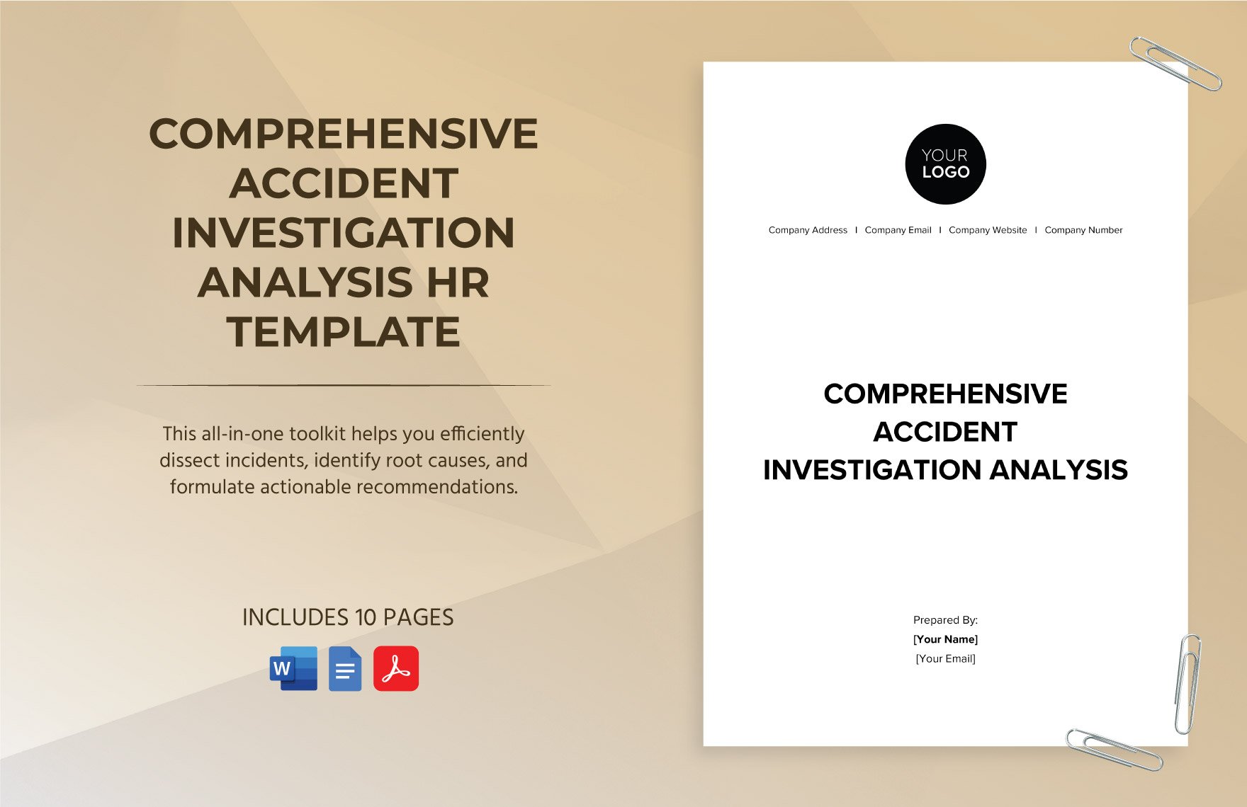 Comprehensive Accident Investigation Analysis HR Template