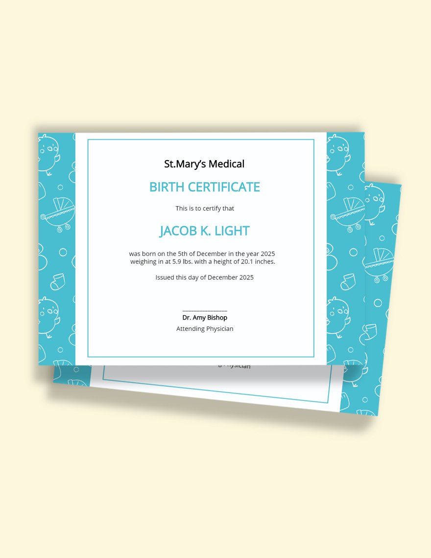 Baby Certificate Template
