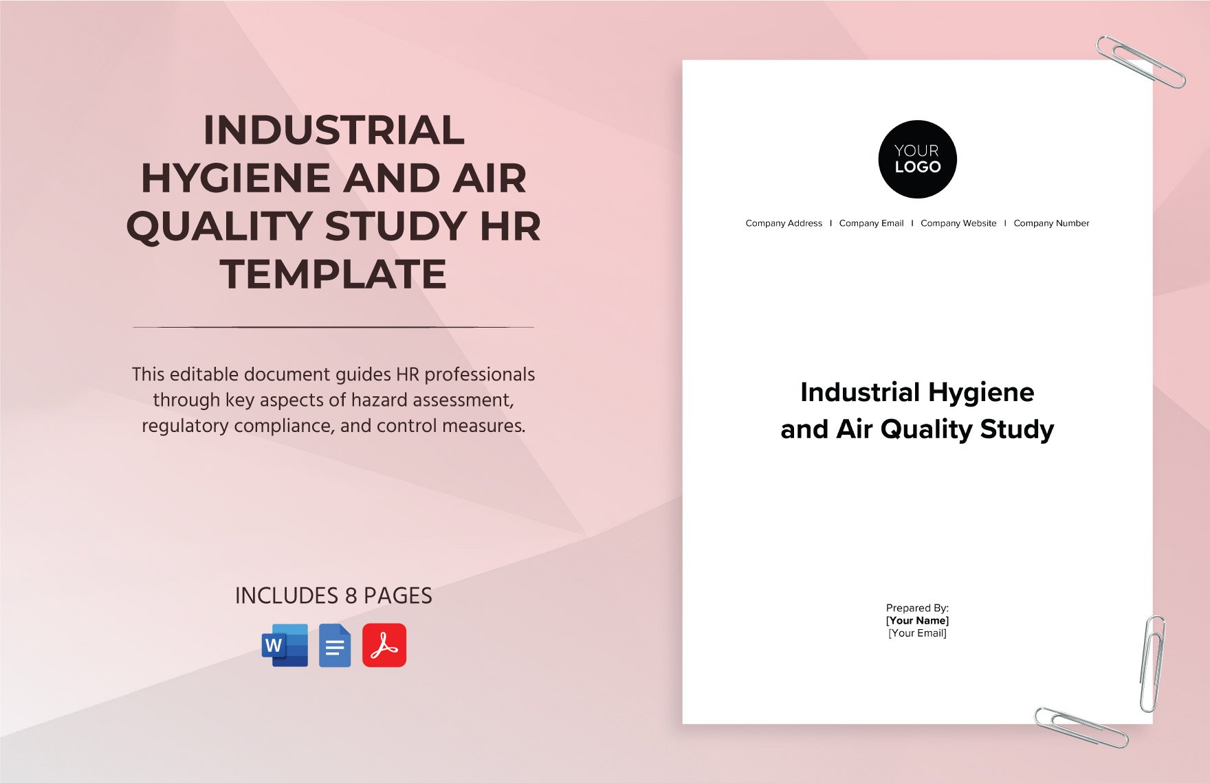 Industrial Hygiene and Air Quality Study HR Template in Word, Google Docs, PDF