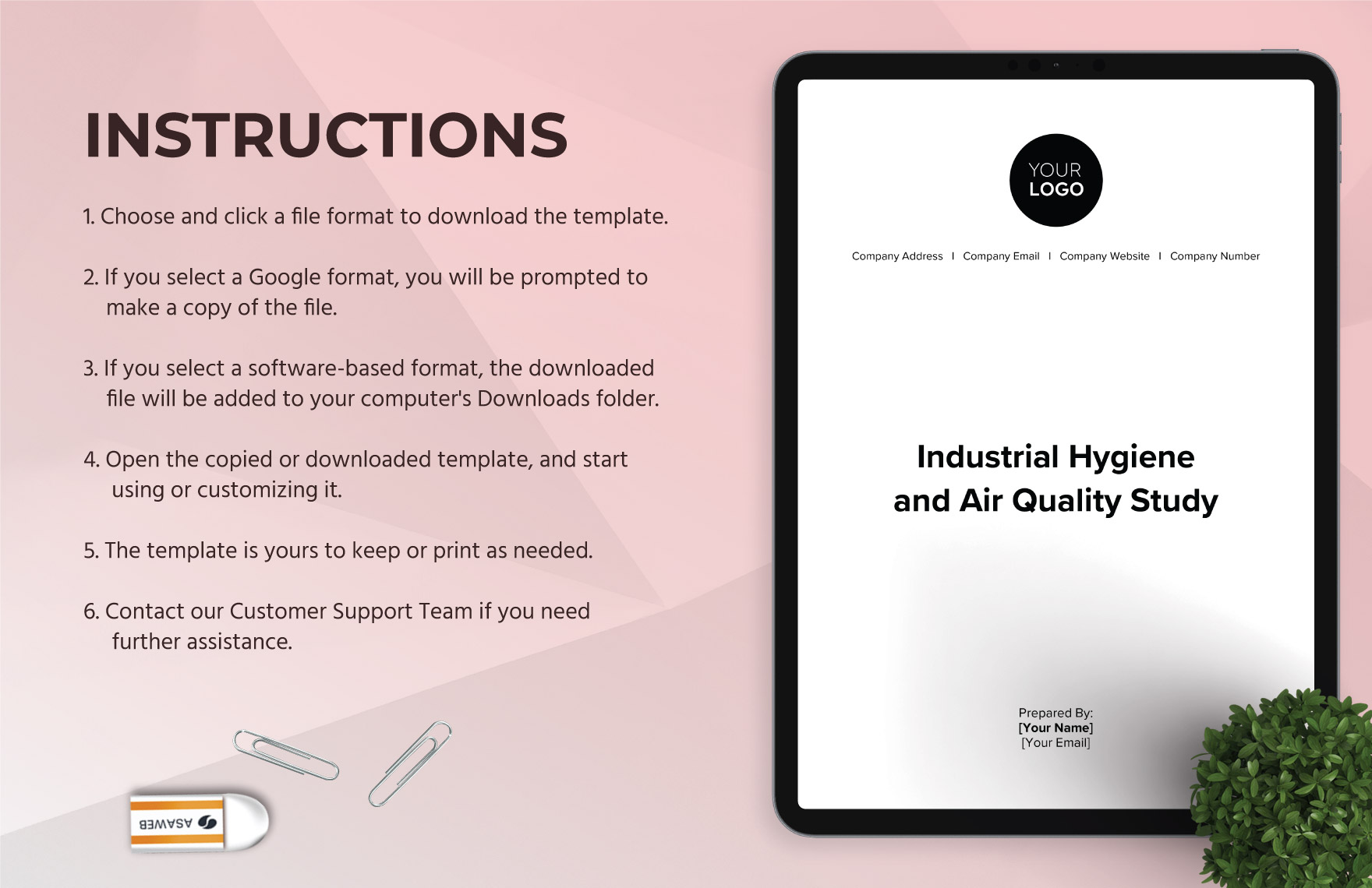 Industrial Hygiene and Air Quality Study HR Template