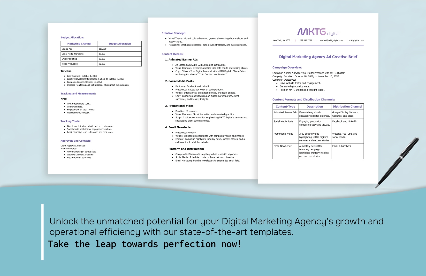 Digital Marketing Agency Ad Creative Brief Template
