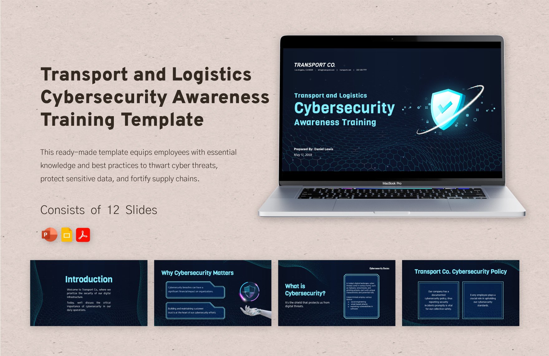 Transport and Logistics Cybersecurity Awareness Training Template
