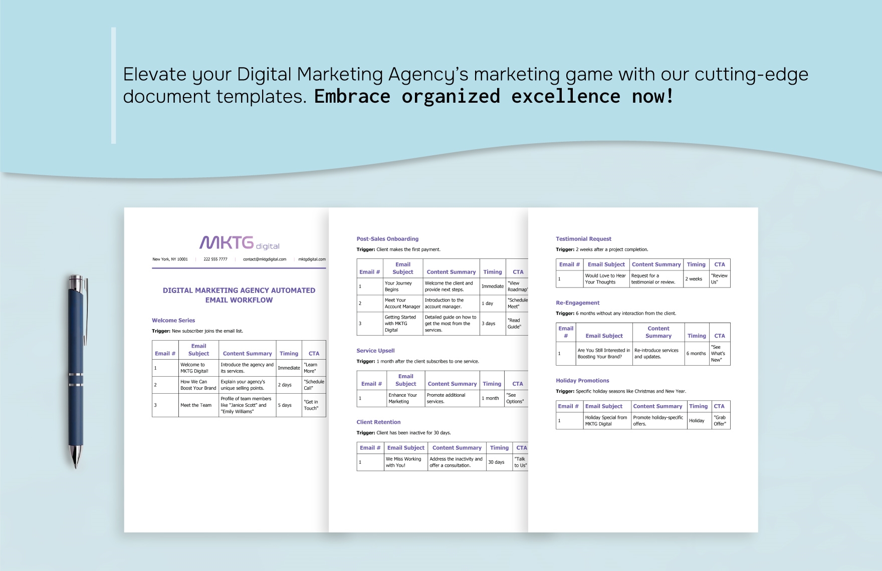 Digital Marketing Agency Automated Email Workflow Template