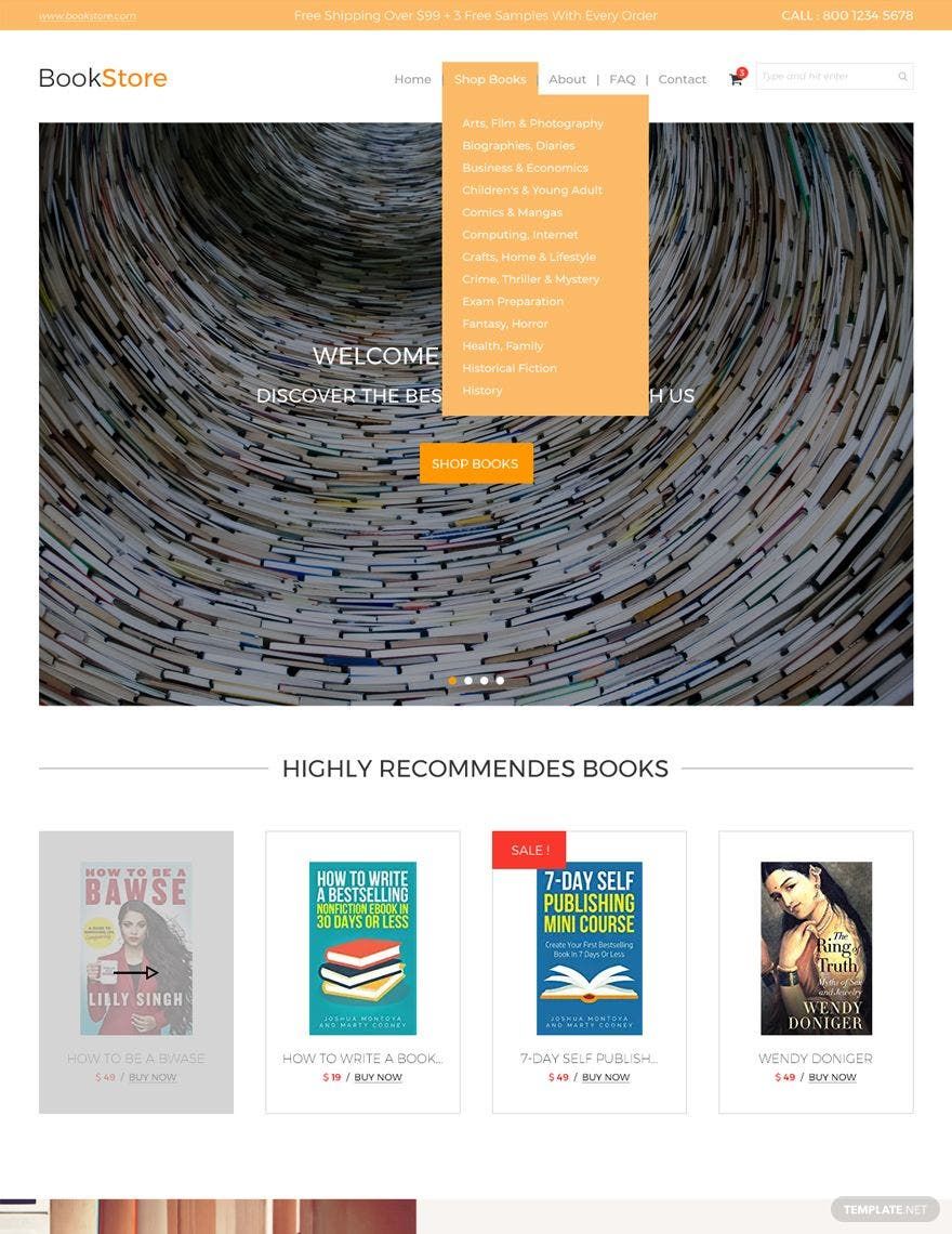 Book Store PSD Website Template