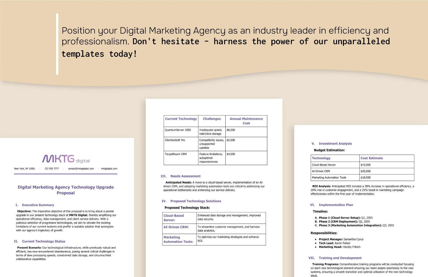 Digital Marketing Agency Technology Upgrade Proposal Template
