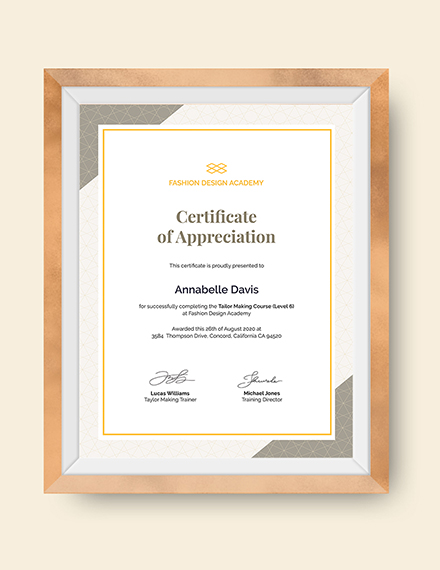 Certificate Of Appreciation Template Doc